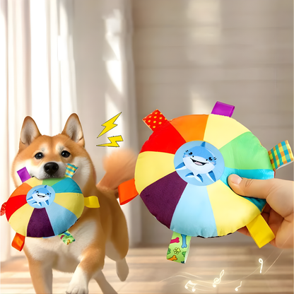 Soft Plush Squeaky Dog Frisbee – Safe Interactive Fetch Toy