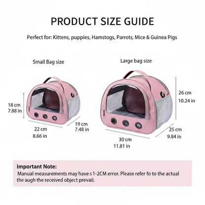 Breathable Mesh Carrier | Small Animal Travel Bag with Clear Window