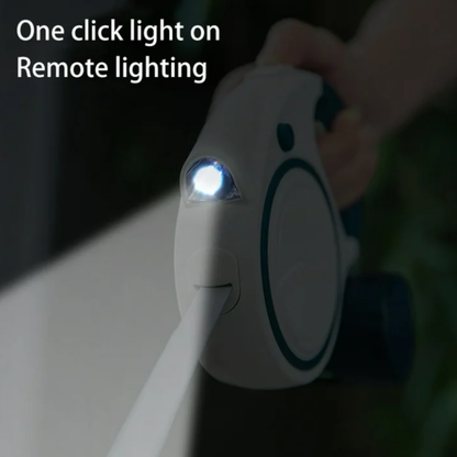 Retractable LED Dog Leash – Night Safety & Waste Bag Dispenser