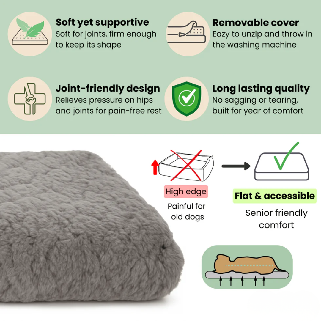 Orthopaedic Dog Bed | Washable Faux Fur & Joint Support