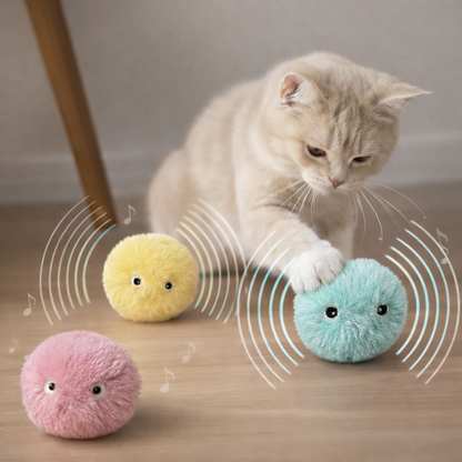 Interactive Chirping Cat Ball – Smart Touch Sound & Catnip Toy