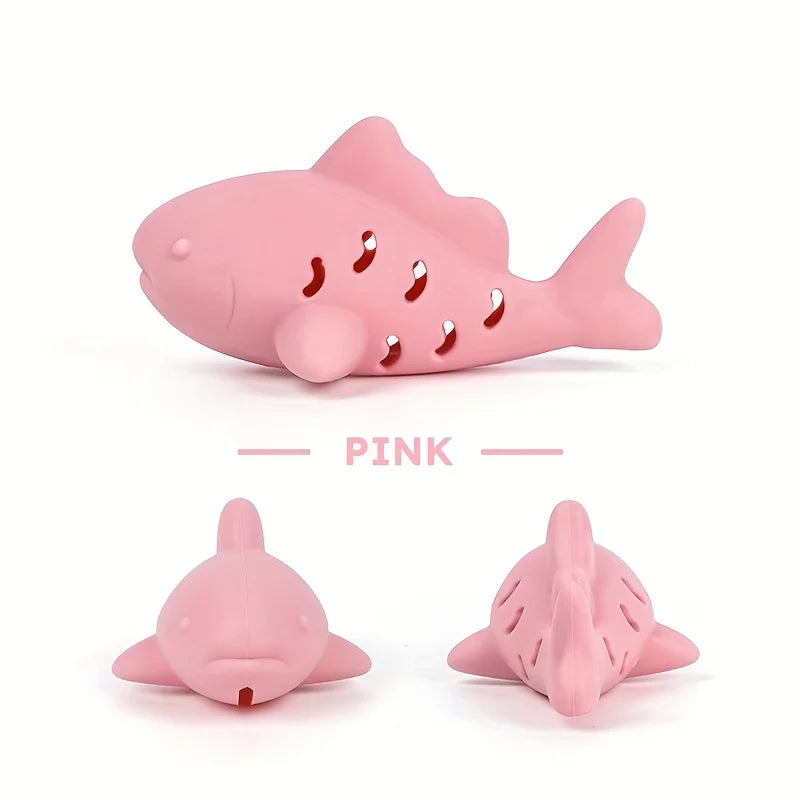 Silicone Fish Cat Treat Toy – Bite-Resistant Dental Dispenser