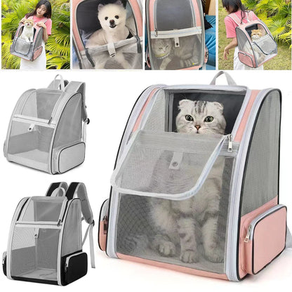 Breathable Mesh Pet Backpack – Foldable Ventilated Hiking Carrier