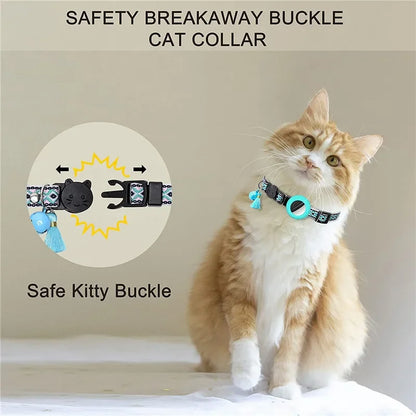 Reflective AirTag Cat Collar Holder – Safety Breakaway & Anti-Lost