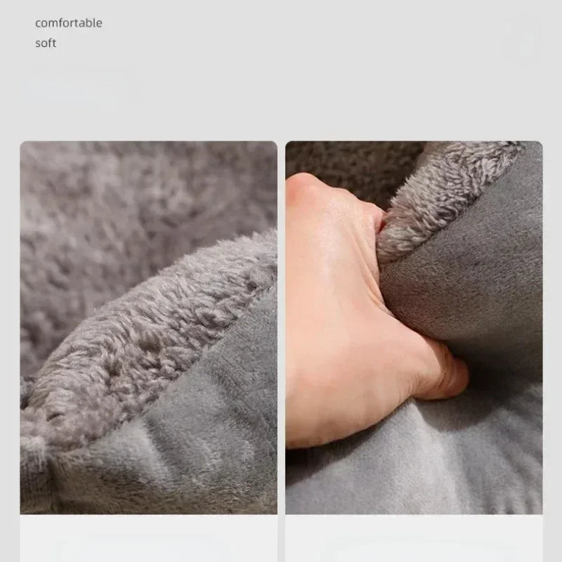 Cozy Rectangular Plush Pet Bed – Scratch-Resistant & High Rebound Nest