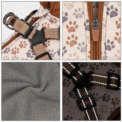 Waterproof Dog Coat | Fleece-Lined & Harness for Easy Walking
