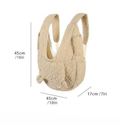 Pet Carrier with Kangaroo Pocket | Quilted Design for Small Dog & Cat