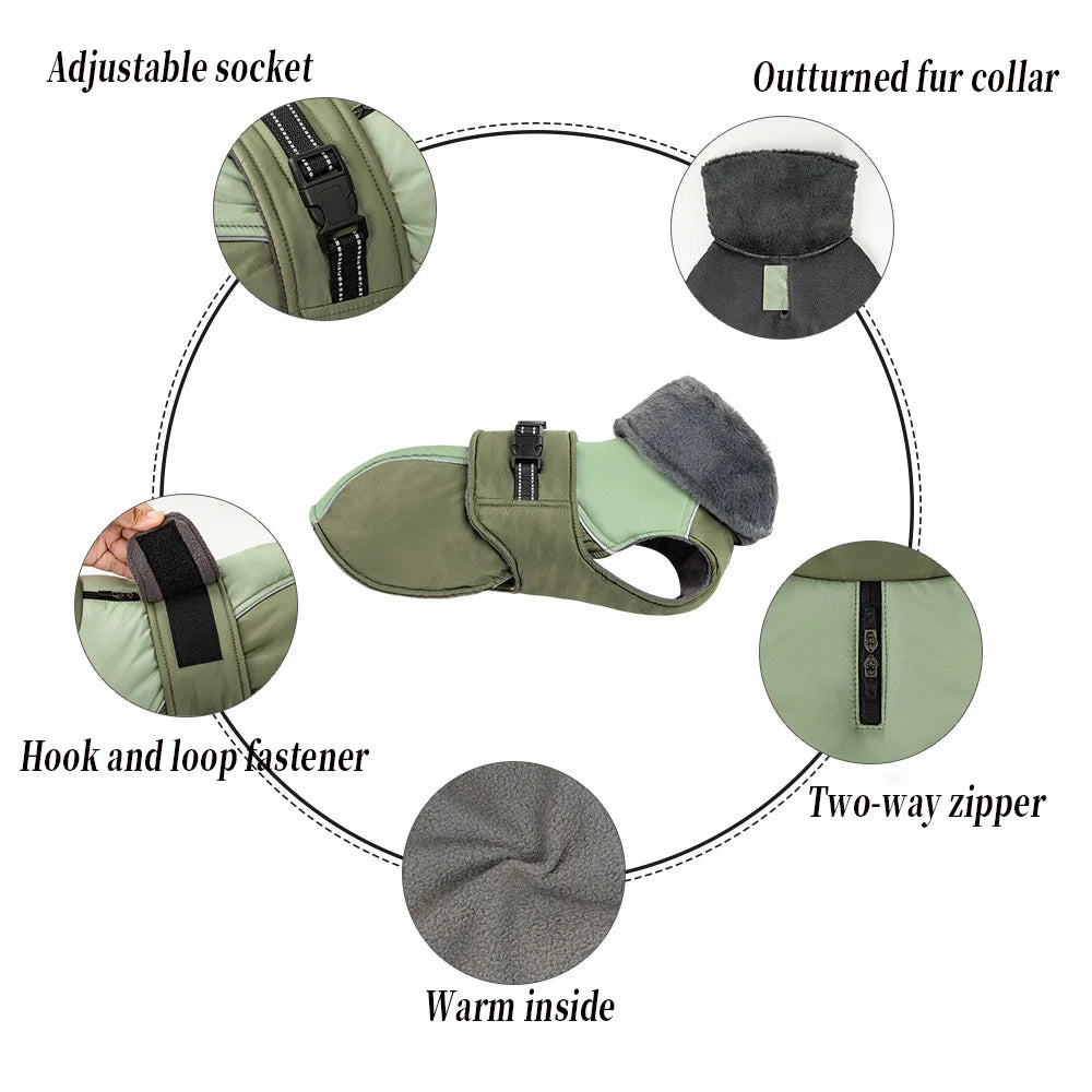 Dog Jacket with Harness | Plush Fleece Lining for Effortless Walks