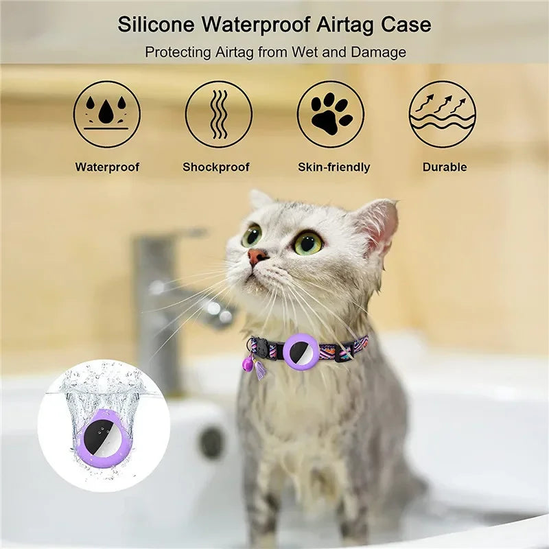 Reflective AirTag Cat Collar Holder – Safety Breakaway & Anti-Lost