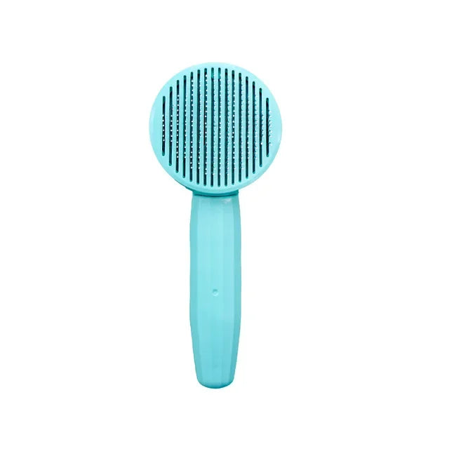 Self-Cleaning Slicker Grooming Brush – One-Click Deshedding & Massage Tool