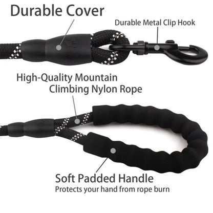 Heavy Duty Dog Lead | Padded Handle, Reflective Rope