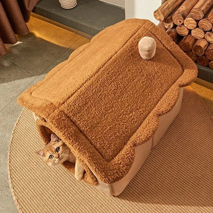 Cozy Indoor Dog House – Foldable Warmth & Anxiety Relief