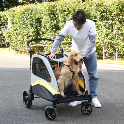 Heavy Duty Foldable Large Dog Stroller – All-Terrain Jogger for Big Breeds