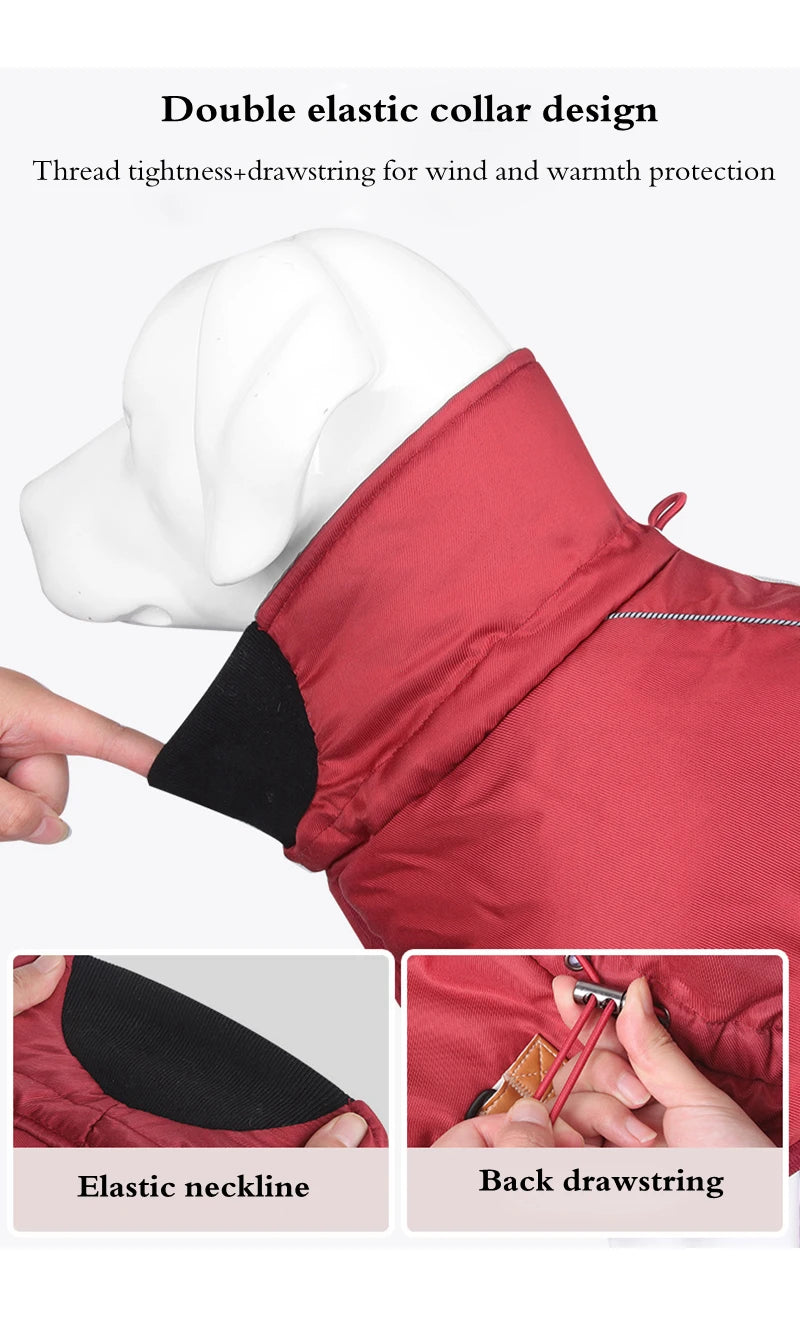 Winter Coat for Dogs | Large Dog Adjustable Reflective Jacket