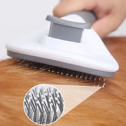 Self-Cleaning Slicker Grooming Brush – One-Click Deshedding & Massage Tool