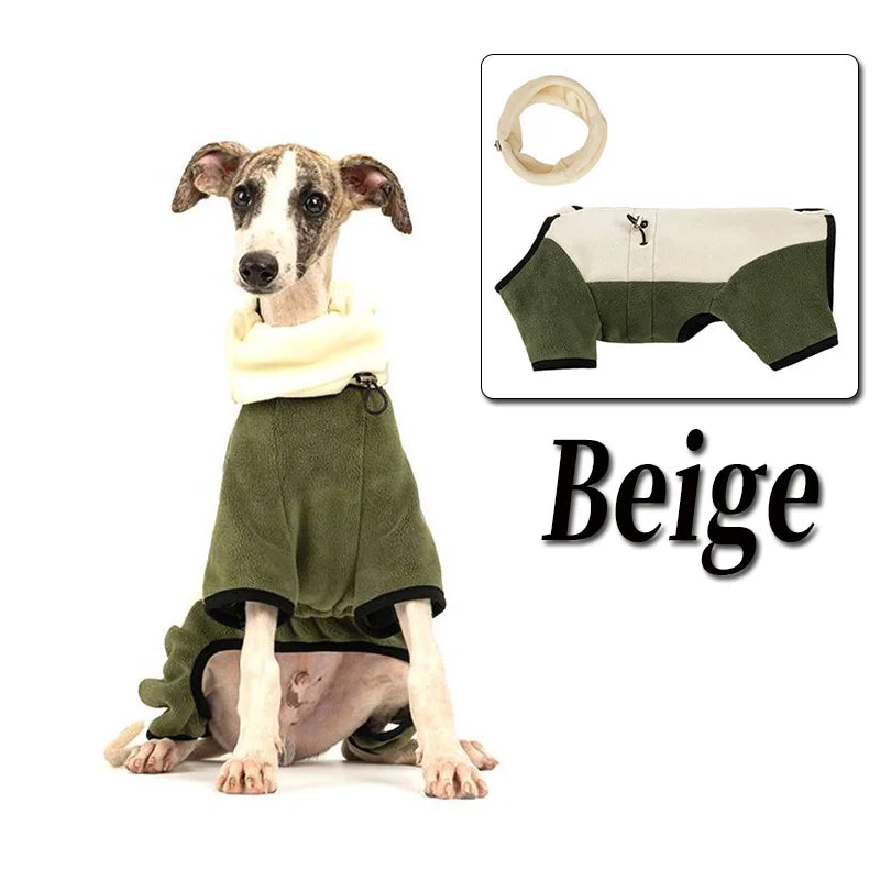 Fleece Dog Coat | High Neck Snood & Adjustable Waist Jumper