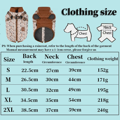 Waterproof Dog Coat | Fleece-Lined & Harness for Easy Walking