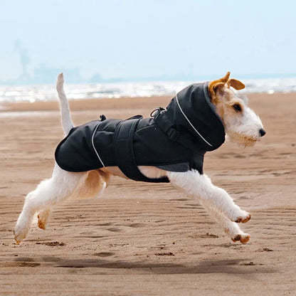 Waterproof Dog Coat with Harness | High Neck & Reflective Strips