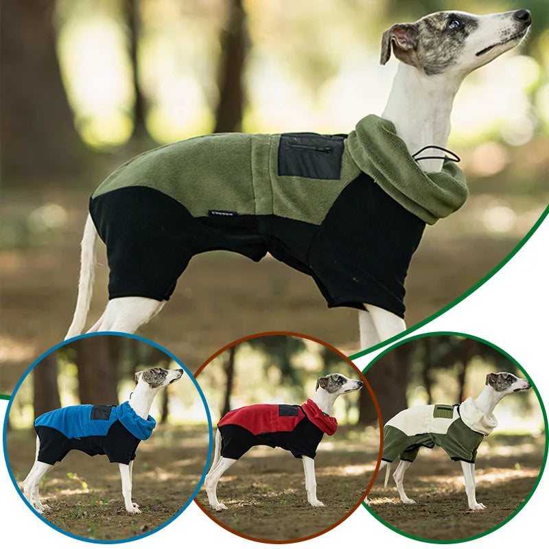Fleece Dog Coat | High Neck Snood & Adjustable Waist Jumper