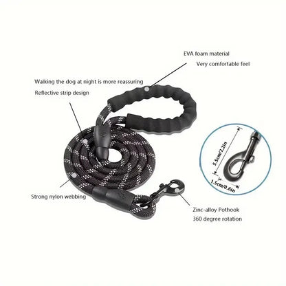Heavy Duty Dog Lead | Padded Handle, Reflective Rope