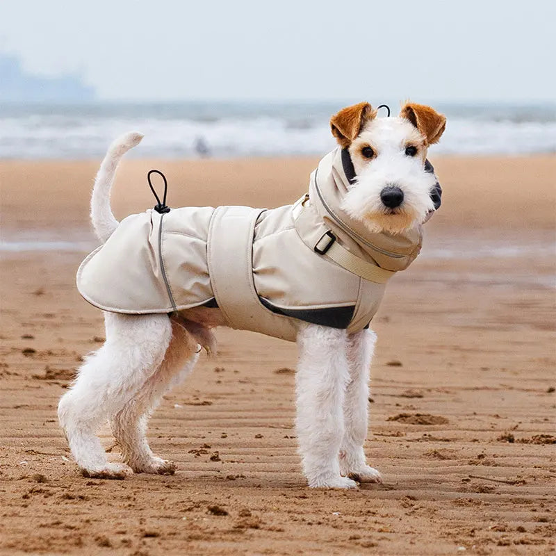 Waterproof Dog Coat with Harness | High Neck & Reflective Strips