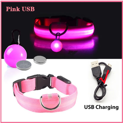 LED Dog Collar – Ultra-Bright Night Safety & USB Rechargeable