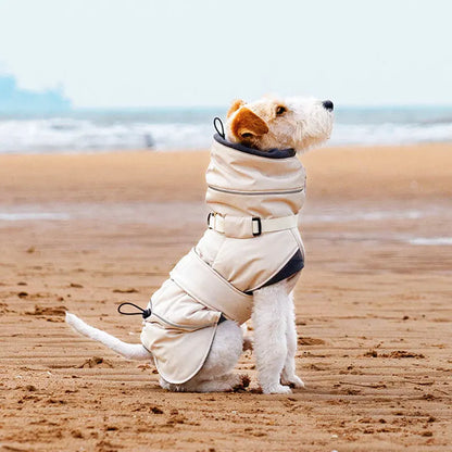 Waterproof Dog Coat with Harness | High Neck & Reflective Strips
