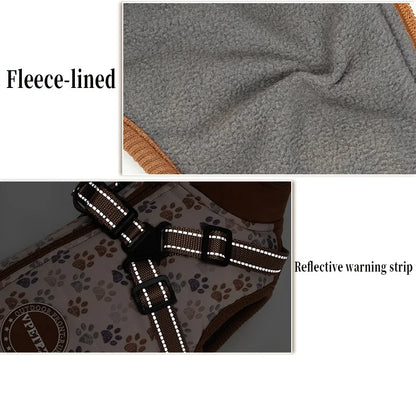 Waterproof Dog Coat | Fleece-Lined & Harness for Easy Walking