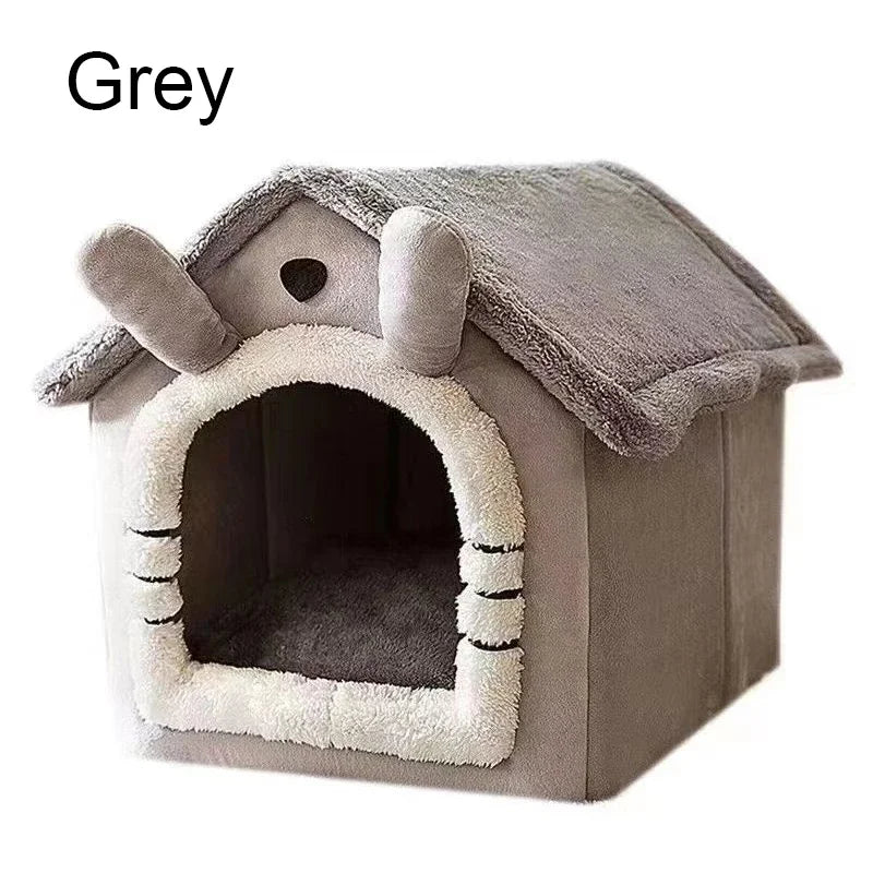 Cozy Indoor Dog House – Foldable Warmth & Anxiety Relief