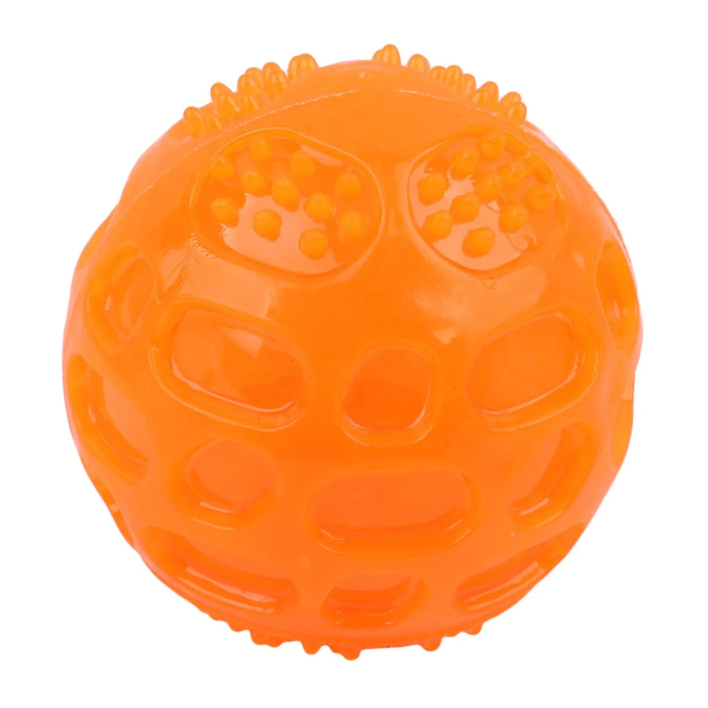 Durable Squeaky Dog Chew Ball – Teeth Cleaning & High Bounce Toy