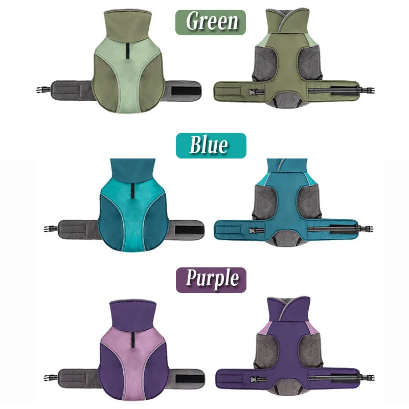 Dog Jacket with Harness | Plush Fleece Lining for Effortless Walks