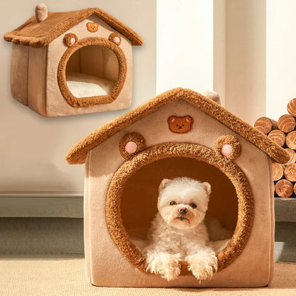 Cozy Indoor Dog House – Foldable Warmth & Anxiety Relief