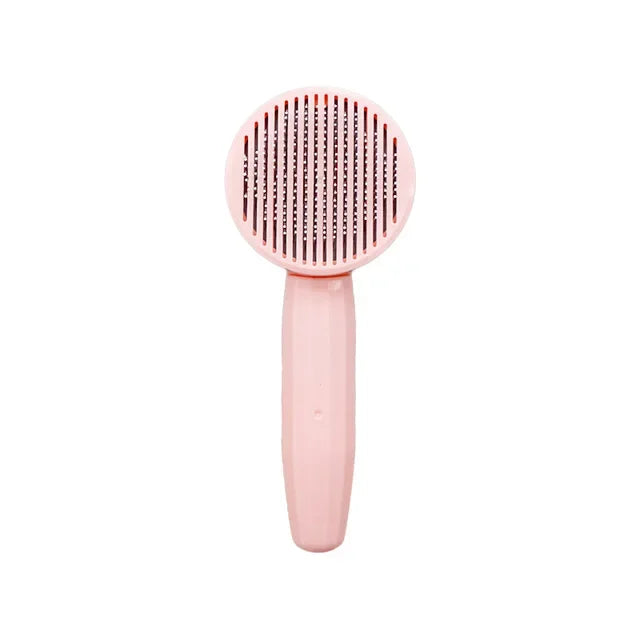 Self-Cleaning Slicker Grooming Brush – One-Click Deshedding & Massage Tool