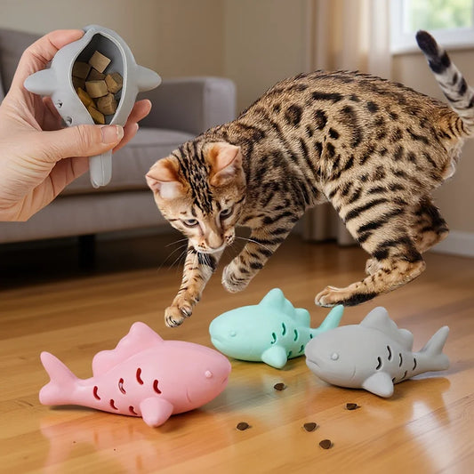 Silicone Fish Cat Treat Toy – Bite-Resistant Dental Dispenser