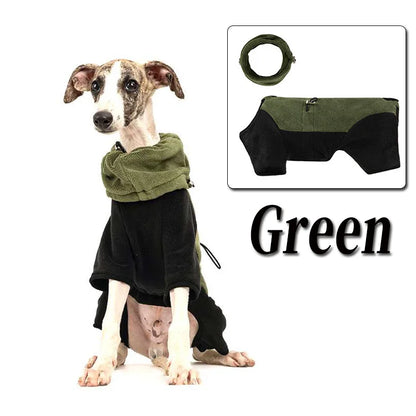 Fleece Dog Coat | High Neck Snood & Adjustable Waist Jumper