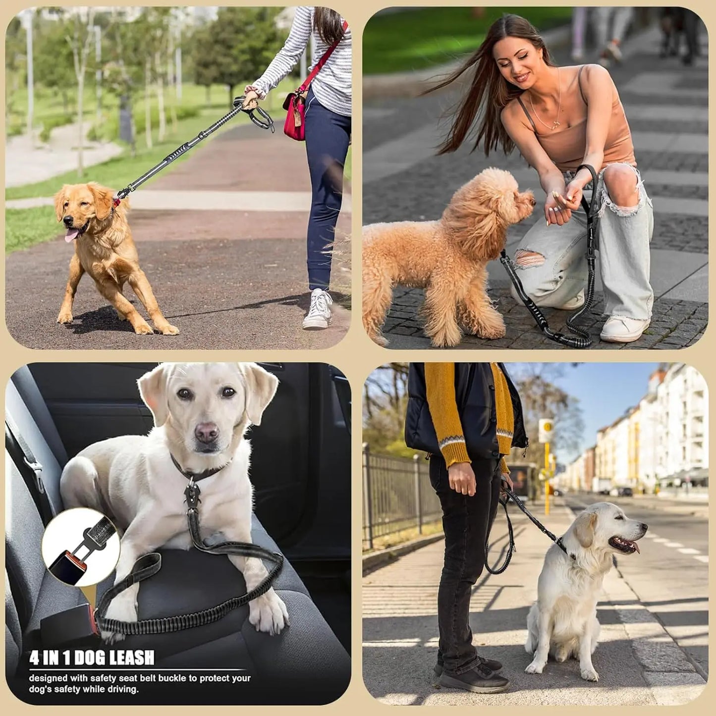 Tactical Bungee Dog Lead | Shock Absorbing, Car Safety & Control Handle