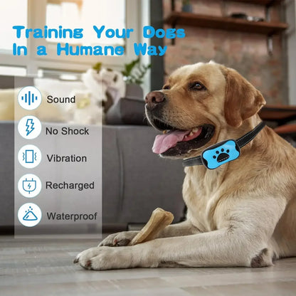 Humane No-Shock Vibration Bark Collar – Progressive Beep & Vibrate Trainer