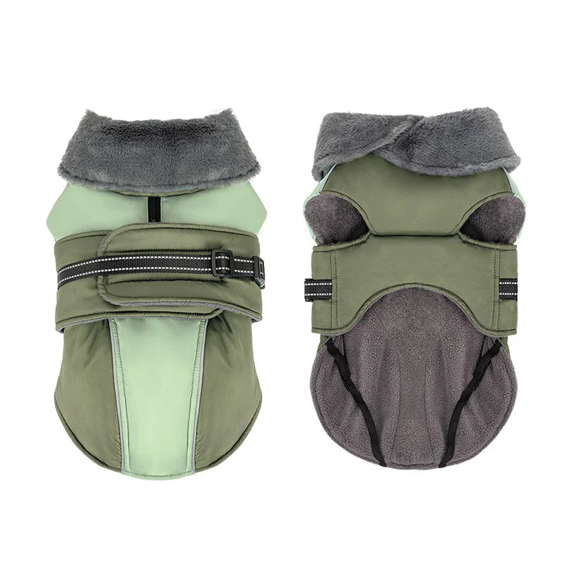 Dog Jacket with Harness | Plush Fleece Lining for Effortless Walks