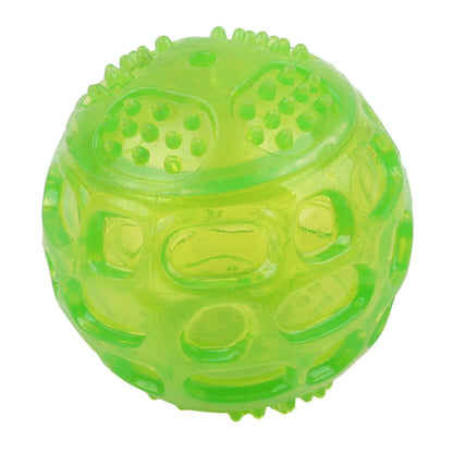 Durable Squeaky Dog Chew Ball – Teeth Cleaning & High Bounce Toy