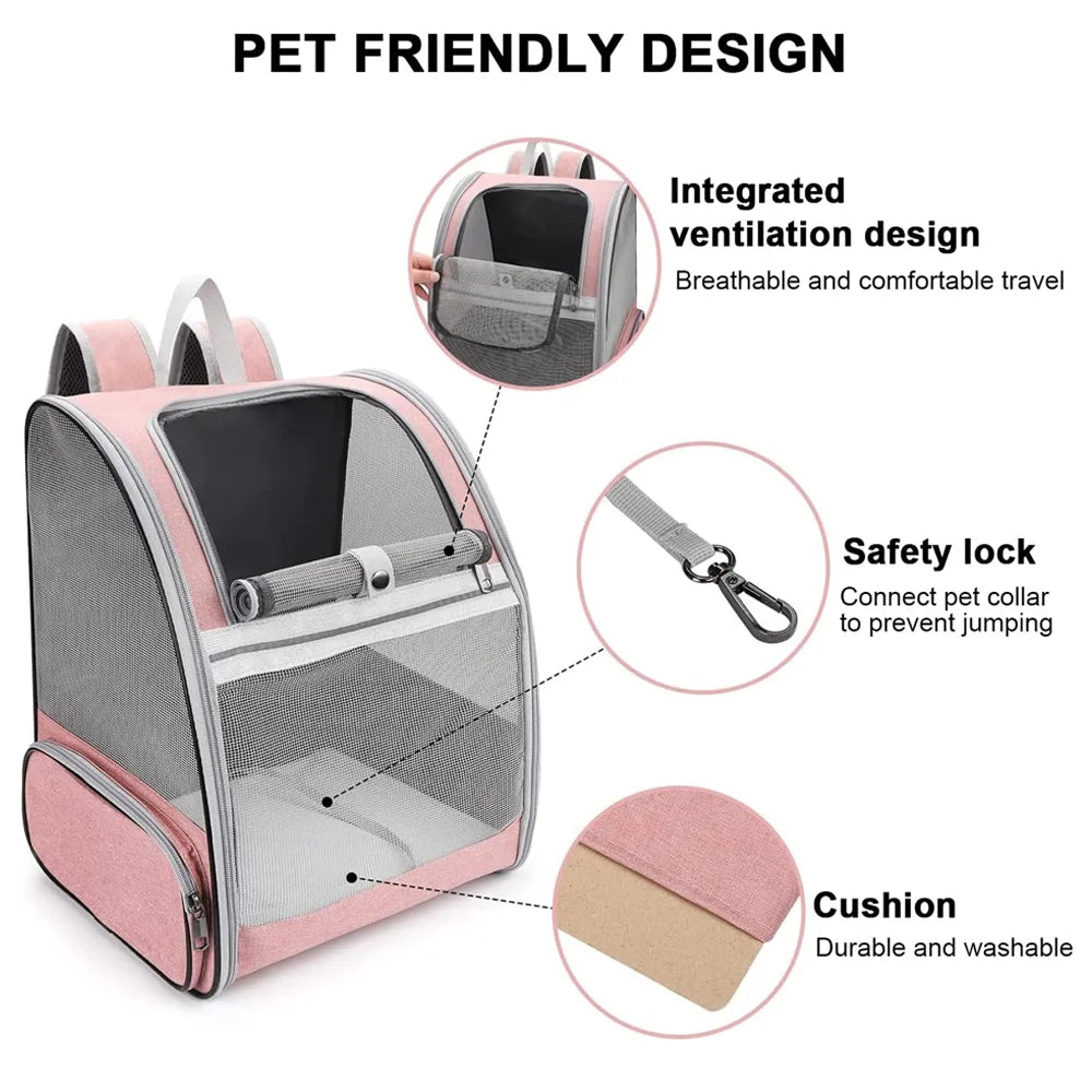 Breathable Mesh Pet Backpack – Foldable Ventilated Hiking Carrier