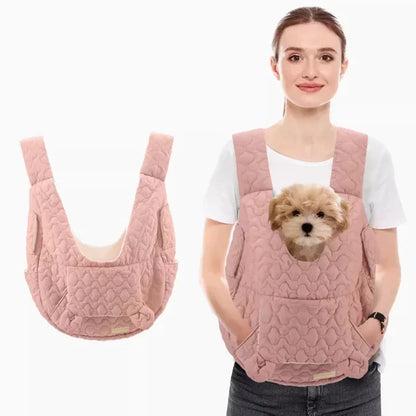 Pet Carrier with Kangaroo Pocket | Quilted Design for Small Dog & Cat