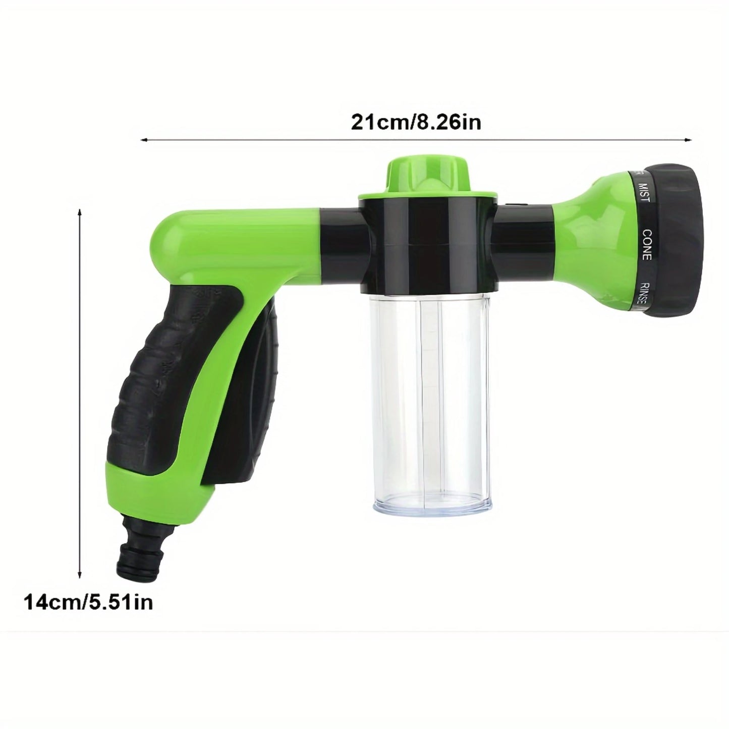 High-Pressure 8-Pattern Foam Sprayer – Car Wash & Pet Shower Cannon