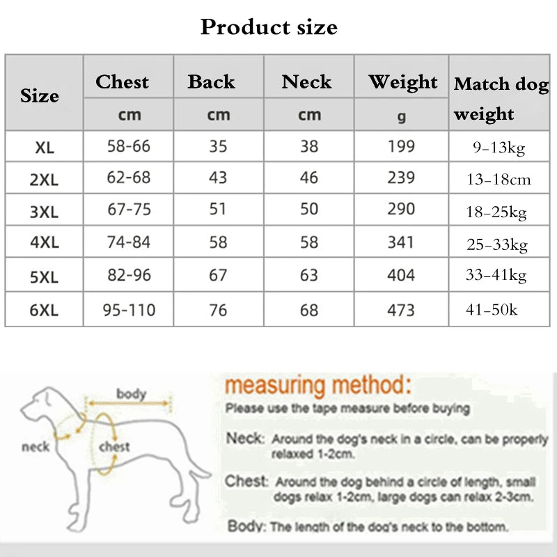 Winter Coat for Dogs | Large Dog Adjustable Reflective Jacket