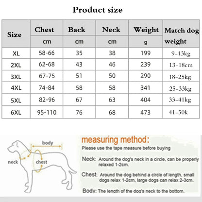 Winter Coat for Dogs | Large Dog Adjustable Reflective Jacket