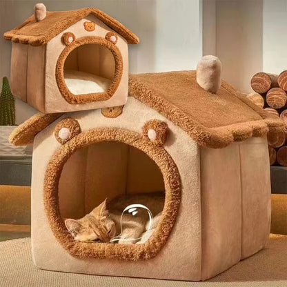 Cozy Indoor Dog House – Foldable Warmth & Anxiety Relief