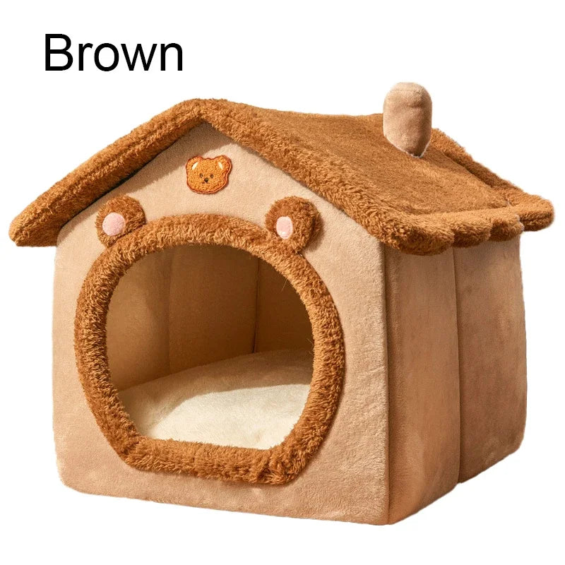 Cozy Indoor Dog House – Foldable Warmth & Anxiety Relief