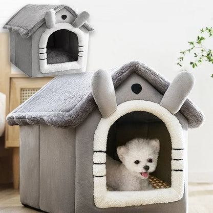 Cozy Indoor Dog House – Foldable Warmth & Anxiety Relief