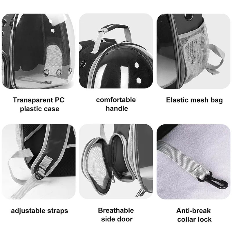 Breathable Clear Bubble Cat Backpack – Panoramic Space Capsule Carrier