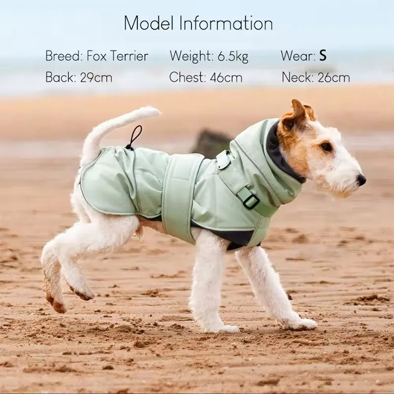 Waterproof Dog Coat with Harness | High Neck & Reflective Strips