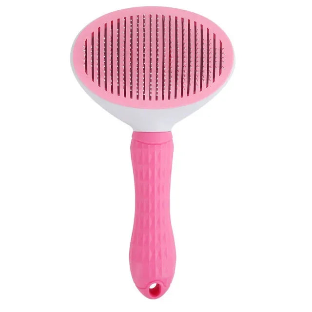 Self-Cleaning Slicker Grooming Brush – One-Click Deshedding & Massage Tool